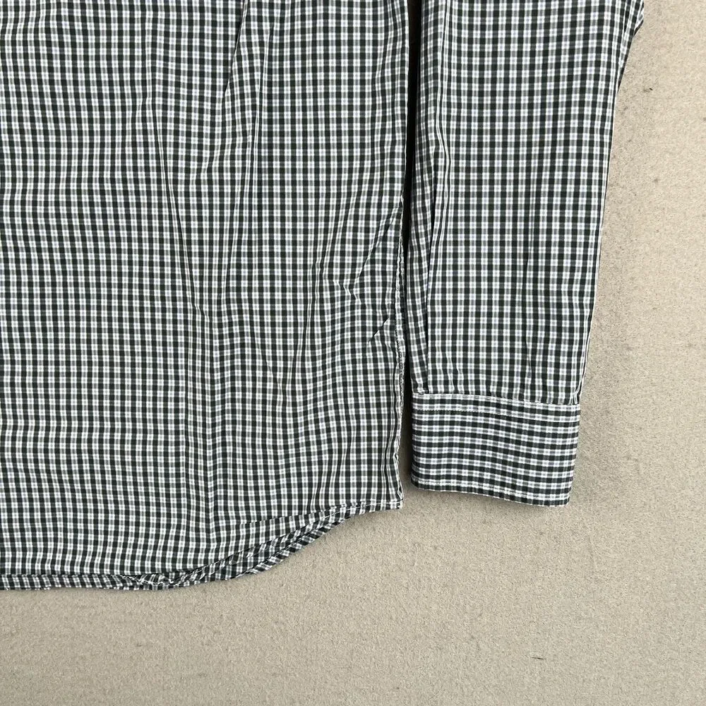 Banana Republic Shirt L Green Plaid‎ Long Sleeve Soft Wash Collared Button Down